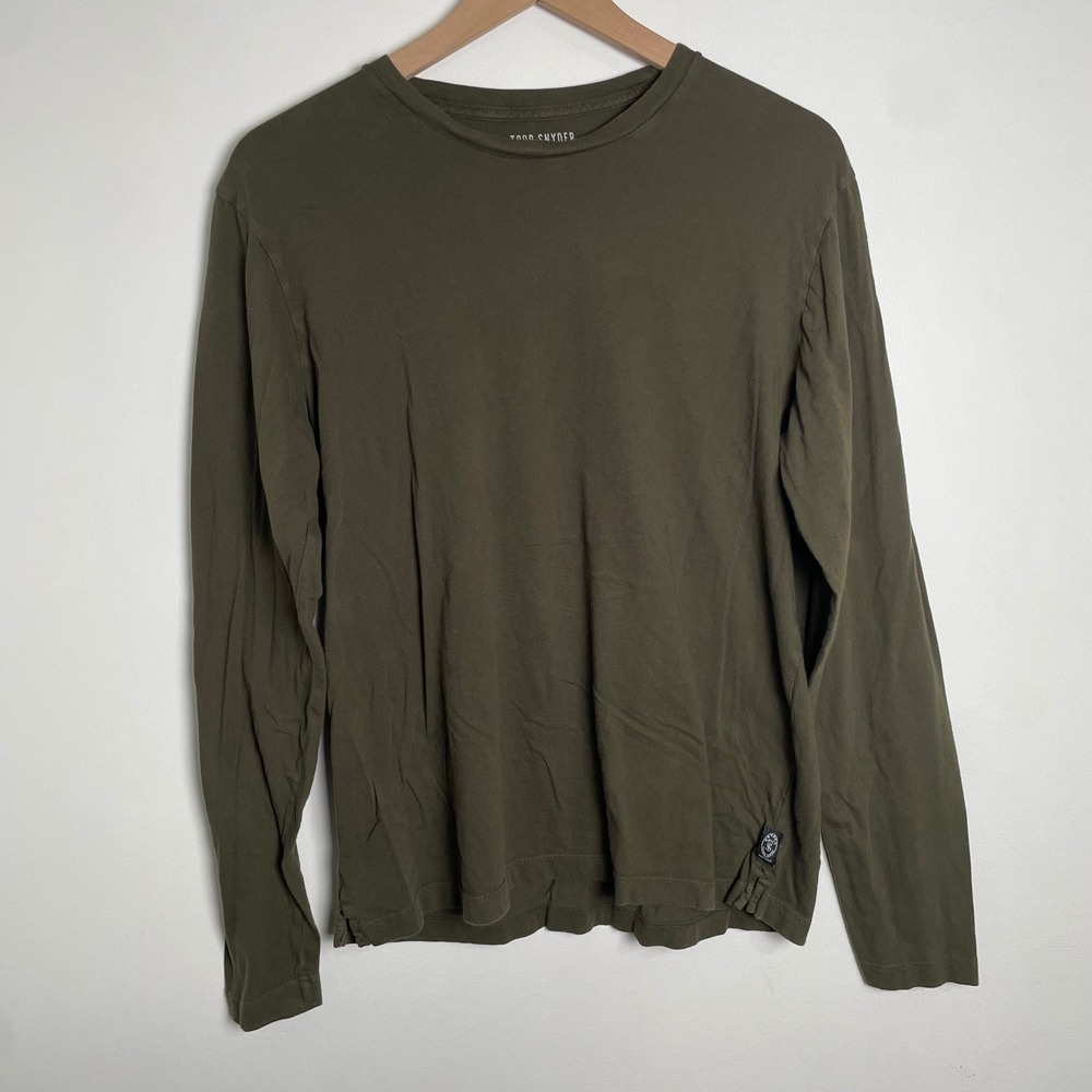 Todd Snyder Shirt Mens M Olive Green Premium Jersey Cotton Quiet Luxury